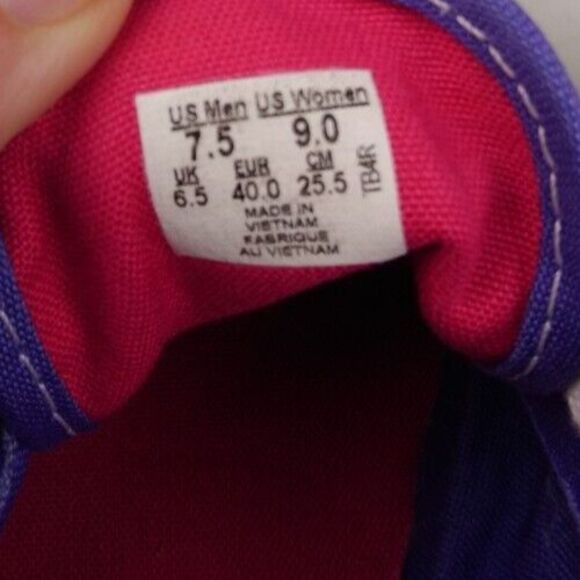 Vans Canvas Sneakers Purple Women's Size 9 Men's Size 7.5 - Picture 7 of 8